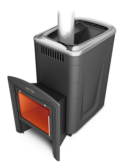 Печь для бани ТМФ Тунгуска 2017 Inox Витра антрацит