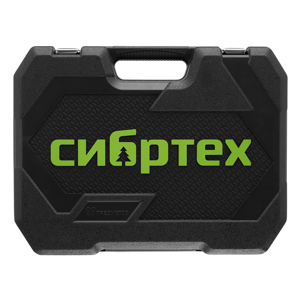 Набор инструментов, 1/2", 1/4", пластиковый кейс 89 предметов// Сибртех