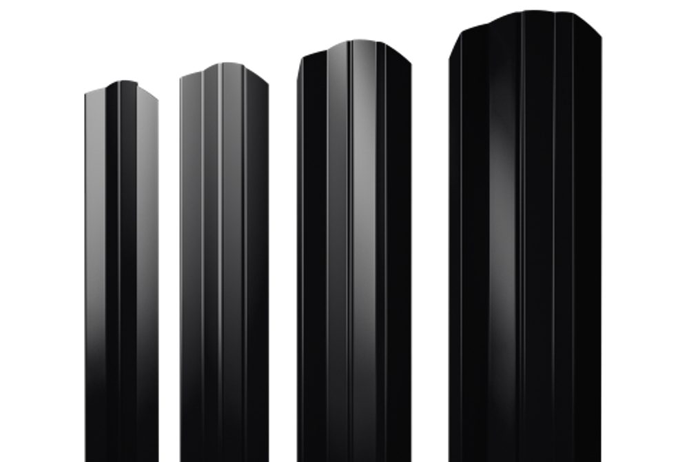 Штакетник М-образный А фигурный 0,45 PE-Double RAL 9005 черный