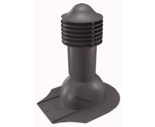 Труба вентиляционная для мягкой кровли при монтаже d125\110мм, h-650мм утепленная, коричневая RAL 8019