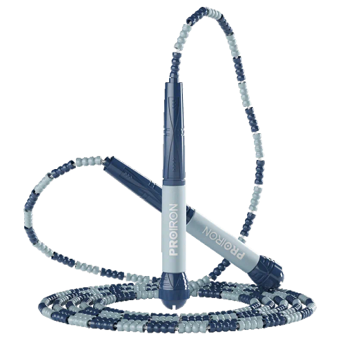 Скакалка спортивная Мягкий Бисер, синяя ProIron от ГЕЛЕОС