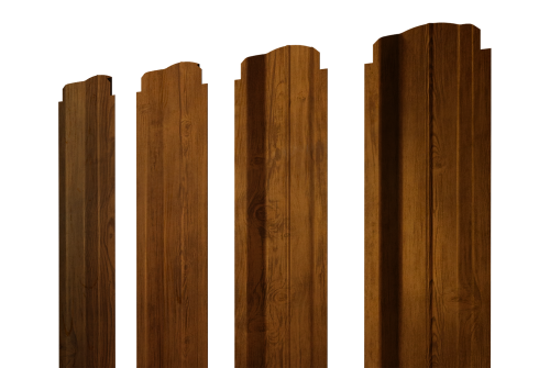 Штакетник П-образный B фигурный 0,45 Print Elite Golden Wood TwinColor