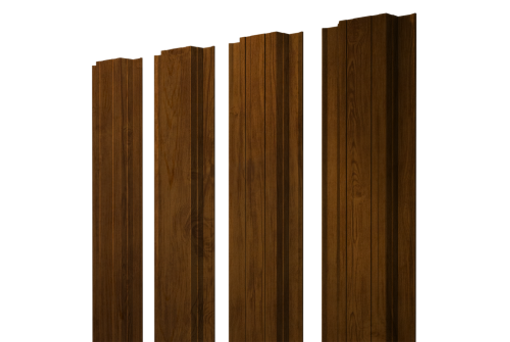 Штакетник Прямоугольный с прямым резом 0,45 Print Elite Golden Wood TwinColor