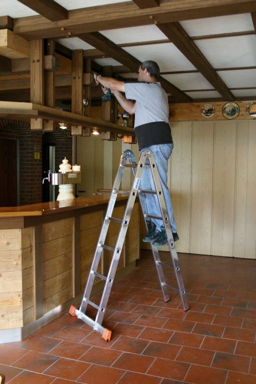 TRIMATIC Шарнирная двусторонняя стремянка, 2 х 6 перекладин