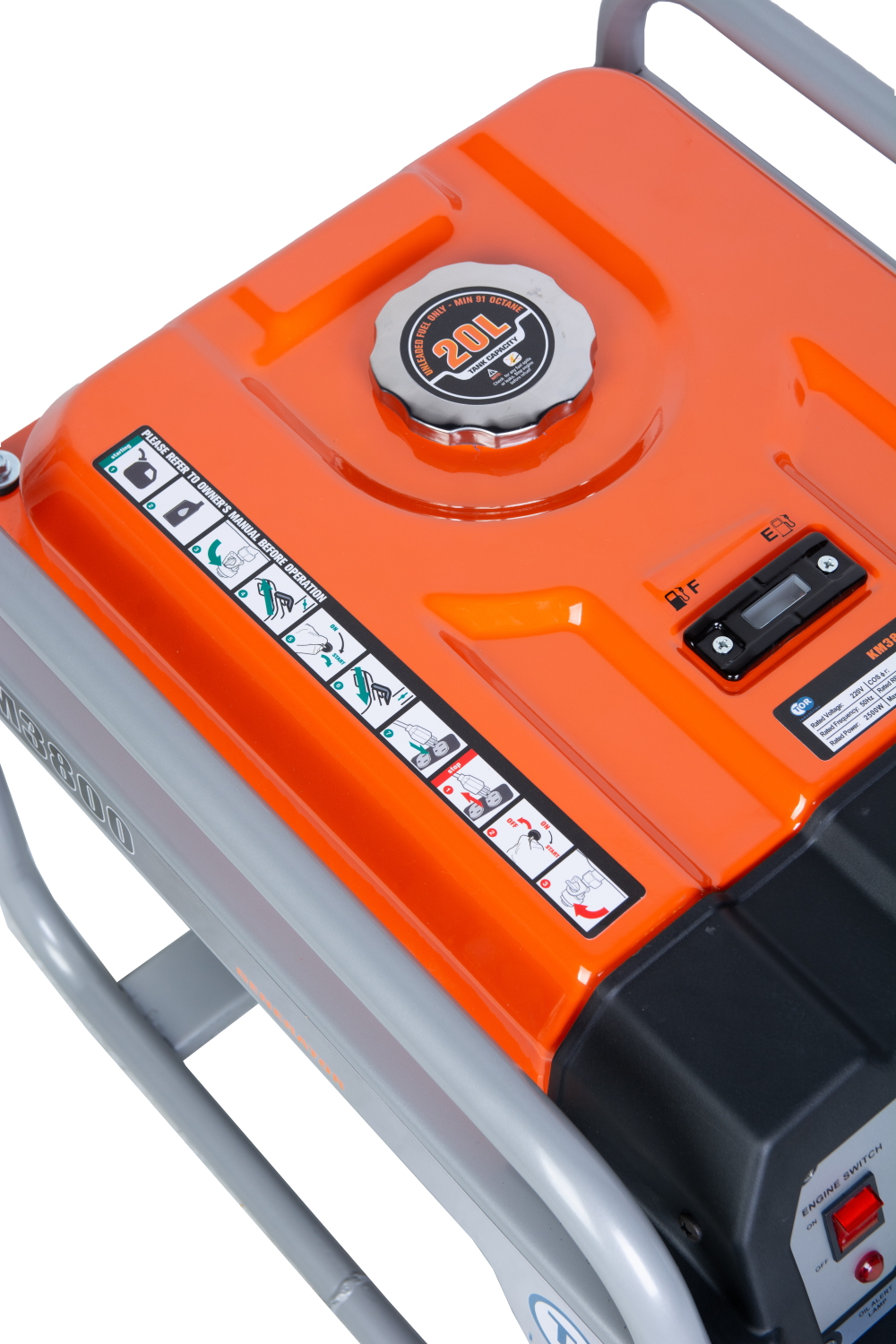 Генератор бензиновый 2,5 кВт 220В 16 л с ручным запуском TOR KM3800H