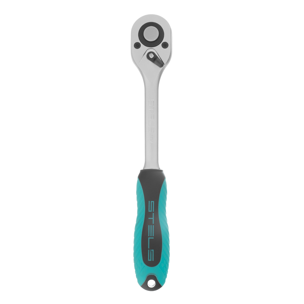 Ключ-трещотка 1/2", CrV, 72 зуба, с быстрым сбросом, матовый хром Stels