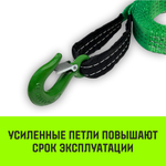 Трос буксировочный HITCH REGULAR, масса авто 2,5т, разрывная 7,5т, 5,0м, лента 50мм, крюк-крюк