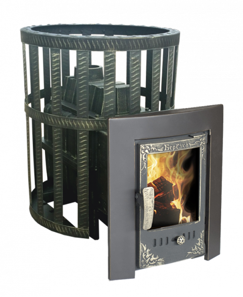 Печь для бани Березка Воевода 20 Д-2 камин чугунная сетка