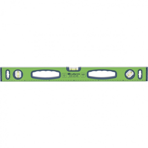 Уровень алюминиевый УСМ-0,5-2000, фрезерованный, 3 глазка, магнитный, рукоятки, 2000 мм Сибртех