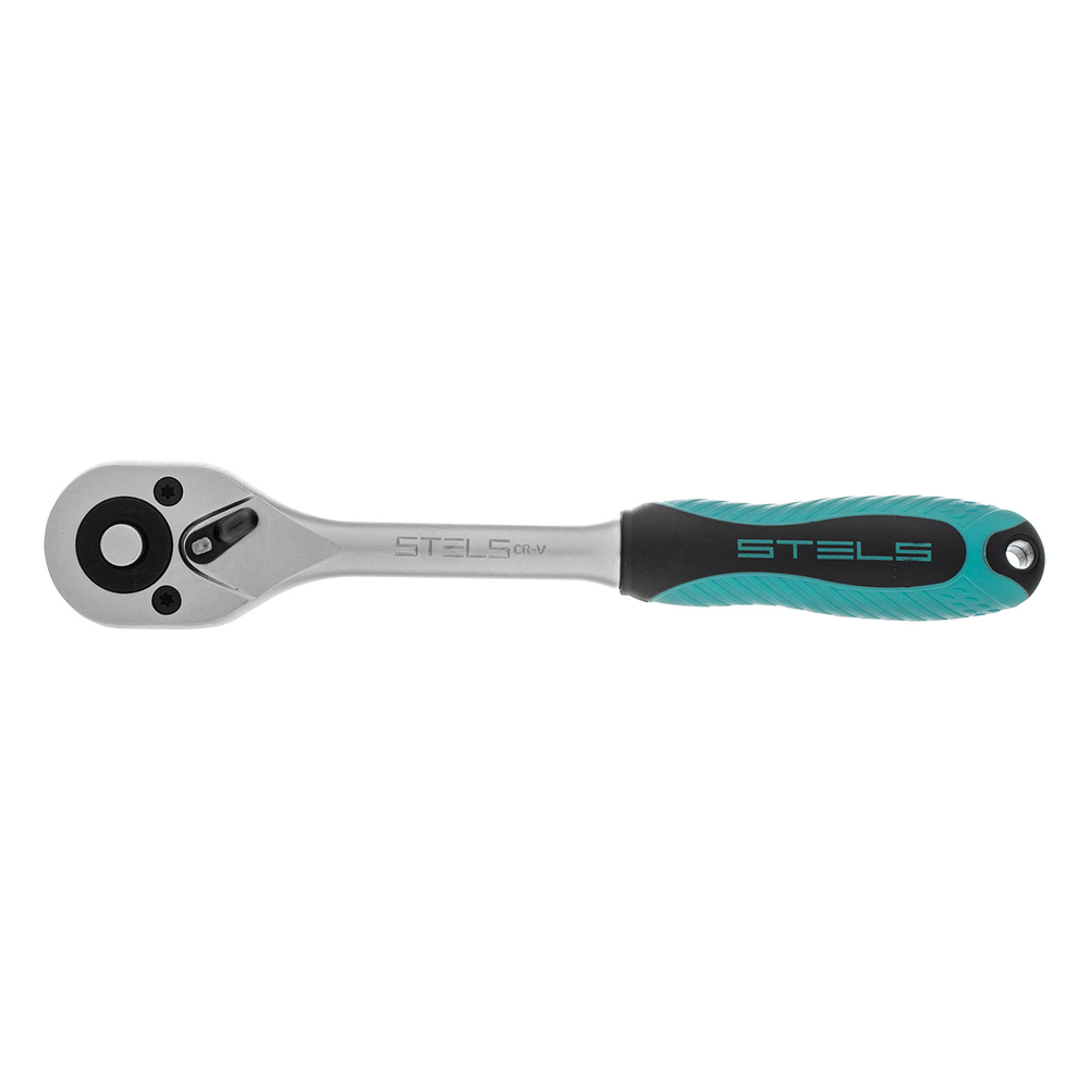 Ключ-трещотка 3/8", CrV, 72 зуба, с быстрым сбросом, матовый хром Stels