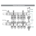 Тройник концевой для коллектора 1"в x ½"в Valtec VTc.530.N.060404