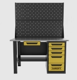 Верстак однотумбовый 5 ящиков с двумя экранами и ящиком, желтый 1400*700 Garopt, GT1400STY1Y5PP2.yell