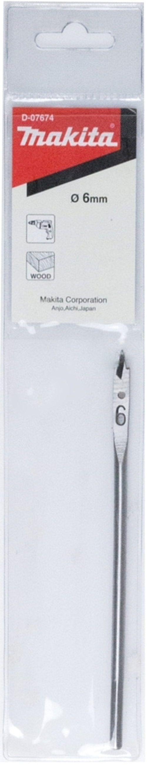 Сверло плоское резцовое по дереву 6х150 мм Makita D-07674