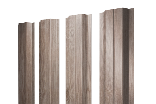 Штакетник П-образный A с прямым резом 0,45 Print Elite White Wood TwinColor