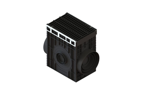 Пескоуловитель для подключения труб PolyMax Drive DN300 H616 с чугунной щелевой решеткой C250 (к-т)