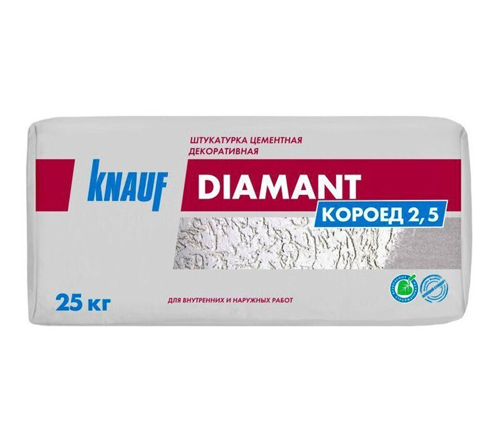 Штукатурка декоративная Knauf Диамант Короед, зерно 2,5 мм, 25 кг, шт