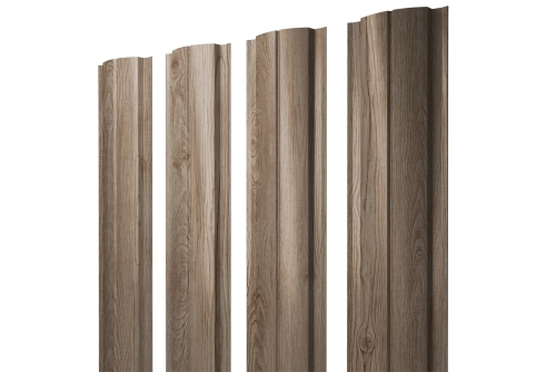 Штакетник Полукруглый Slim с прямым резом 0,45 Print-Double Elite White Wood