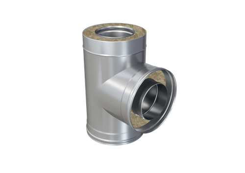 Тройник Феррум утепленный угол 90° нержавеющий (430/0,5мм)/оцинкованный, ф115/200, по воде