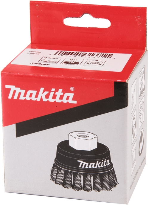 Чашечная щётка 60 мм из стальной проволоки 0,5 мм, M14 для УШМ Makita D-24119