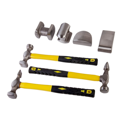 WDK-65468  Набор рихтовочный для кузовных работ  7 пр. Пластиковый кейс.