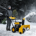 Гибридная снегоуборочная машина с функц. подметания SWB-600, 212 сс, руч. старт, 2 насадки Denzel