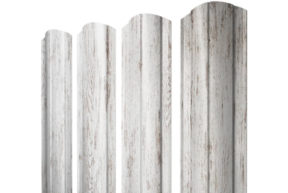 Штакетник Круглый фигурный 0,45 Print Elite Snow Wood TwinColor