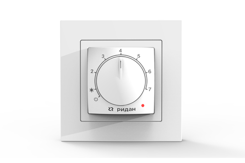 21RT0101R — Ридан Twist терморегулятор белый IP 21, размеры 84 x 84 x 53 мм, диапазон регулирования температуры 5...42 °С