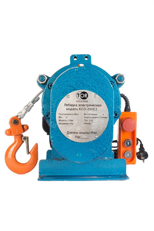 Лебедка электрическая 300 кг 30 м с канатом 220 В TOR KCD*