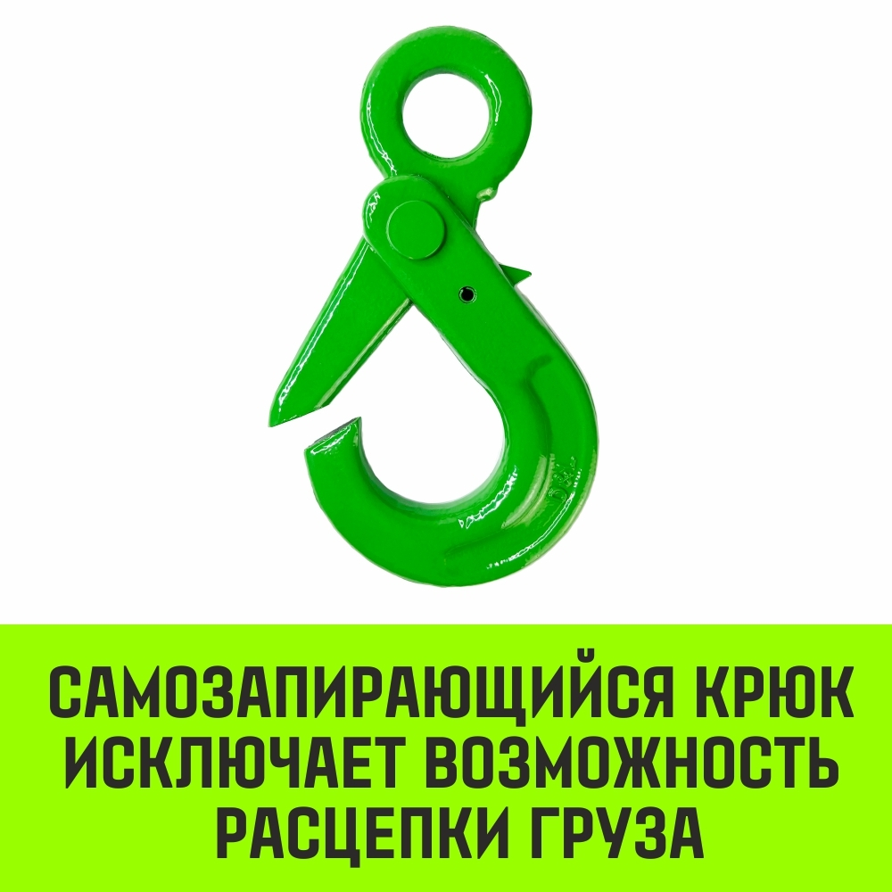 Крюк самозапирающийся с проушиной HITCH, 6-Т8 кл, 1.25 Т