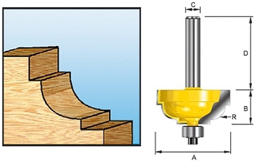 Кромочная калевочная фреза 7.94R, 31.8х15.9, S8, 2T Makita D-11689