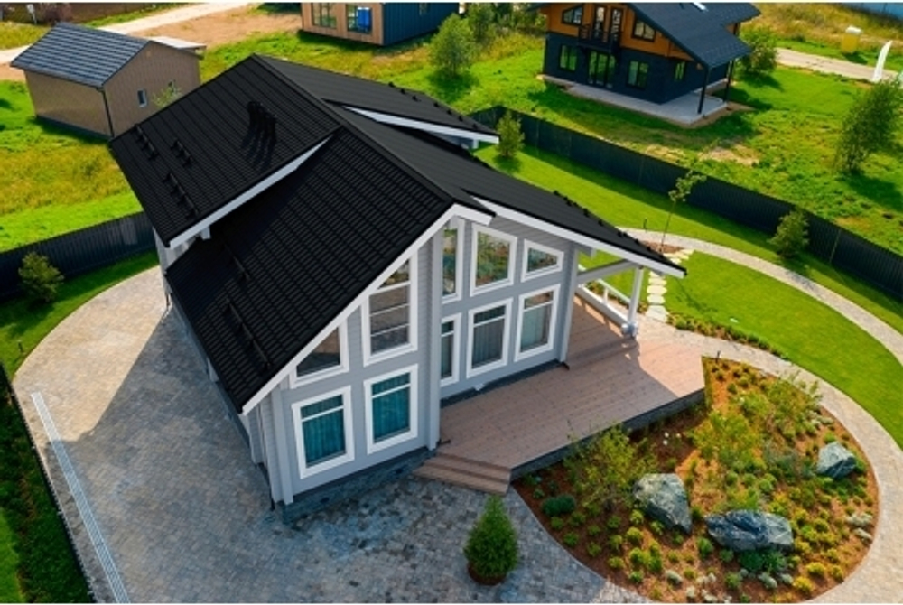 Металлочерепица классик 0,5 Rooftop Бархат RAL 7016 антрацитово-серый