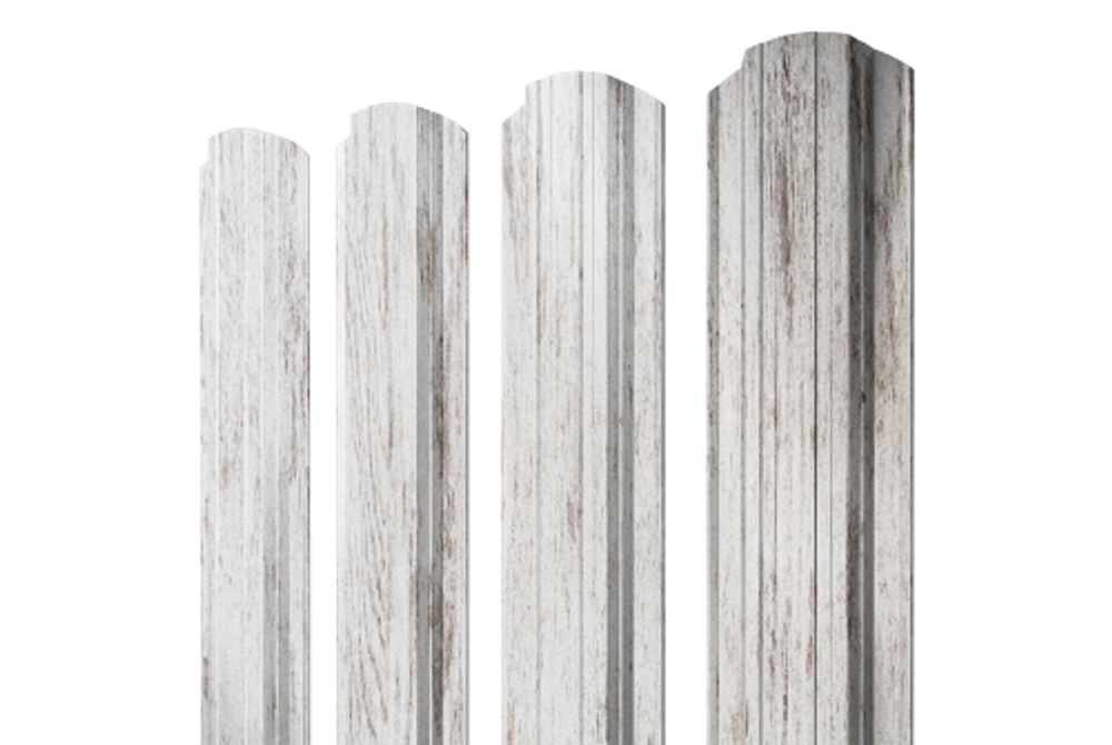 Штакетник Прямоугольный фигурный 0,45 Print Elite Snow Wood TwinColor