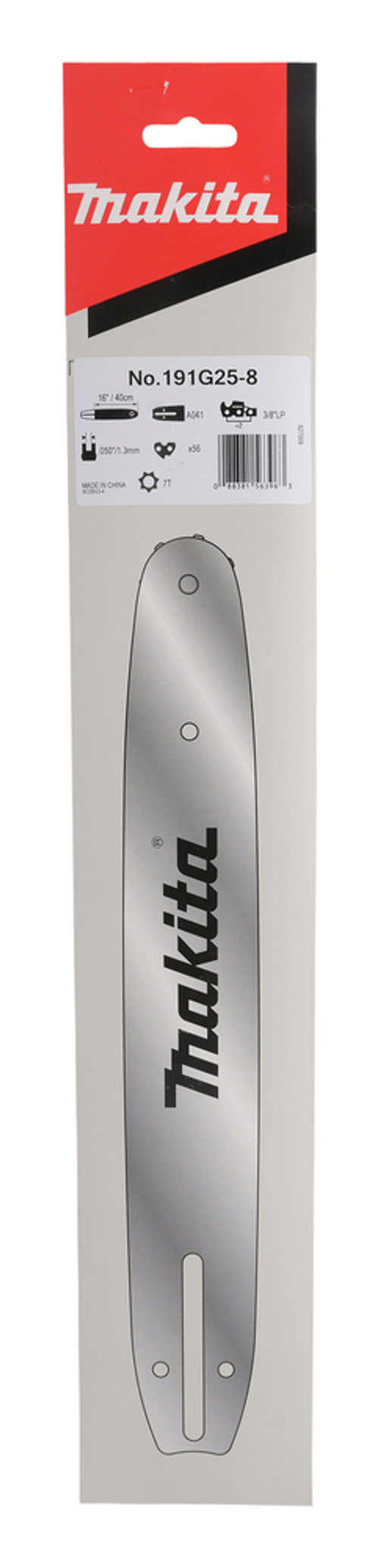Шина, длина 40 см/16, шаг 3/8, паз 1.3 мм, SN, 56 звеньев Makita 191G25-8