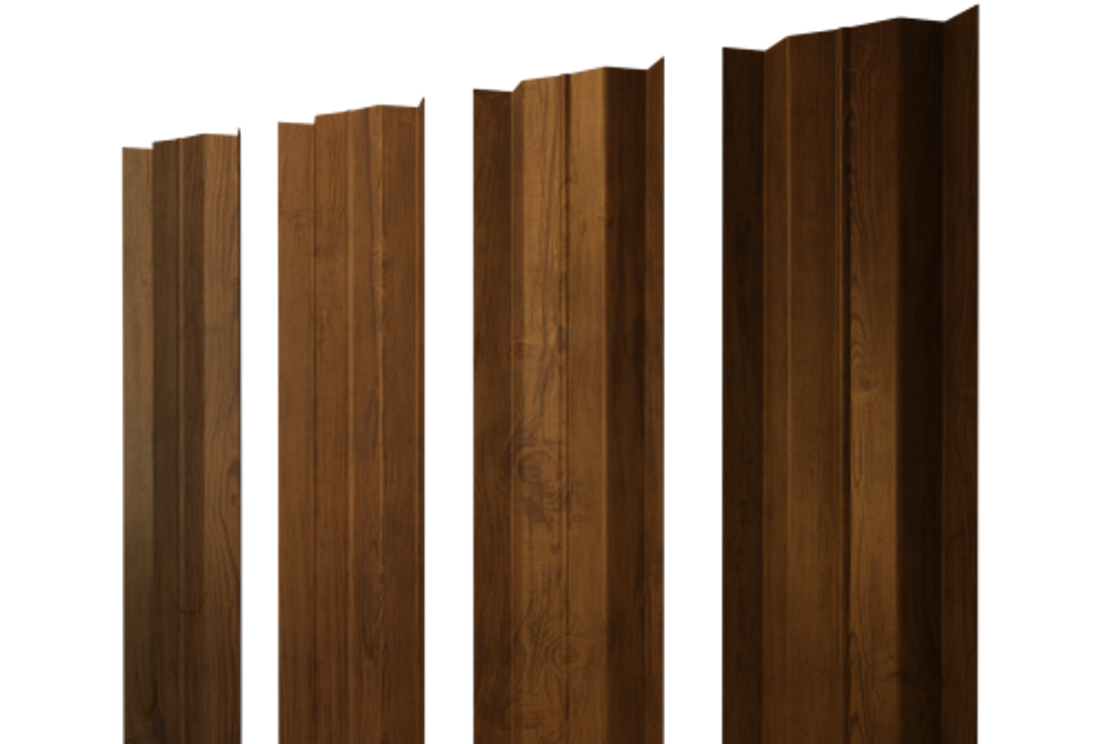 Штакетник М-образный В с прямым резом 0,4 Print Premium Golden Wood Fresh TwinColor
