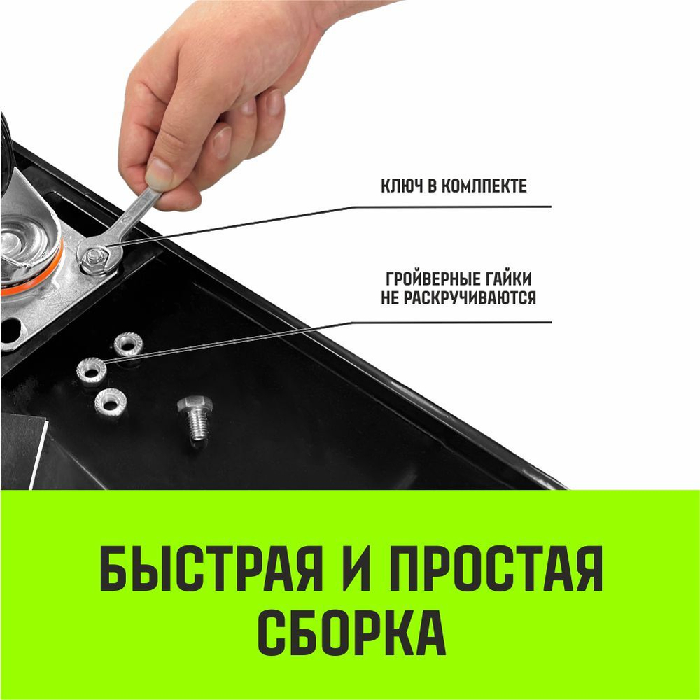 Тележка ручная платформенная металлическая HITCH 600кг 650*1100 колеса нейлоновые 150мм