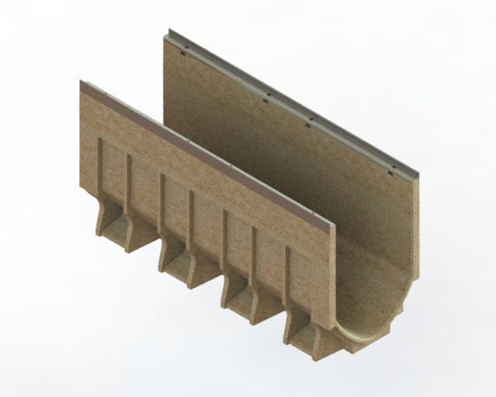 Лоток водоотводный CompoMax Drive DN300 H210-H510 V-образный с уклоном C250