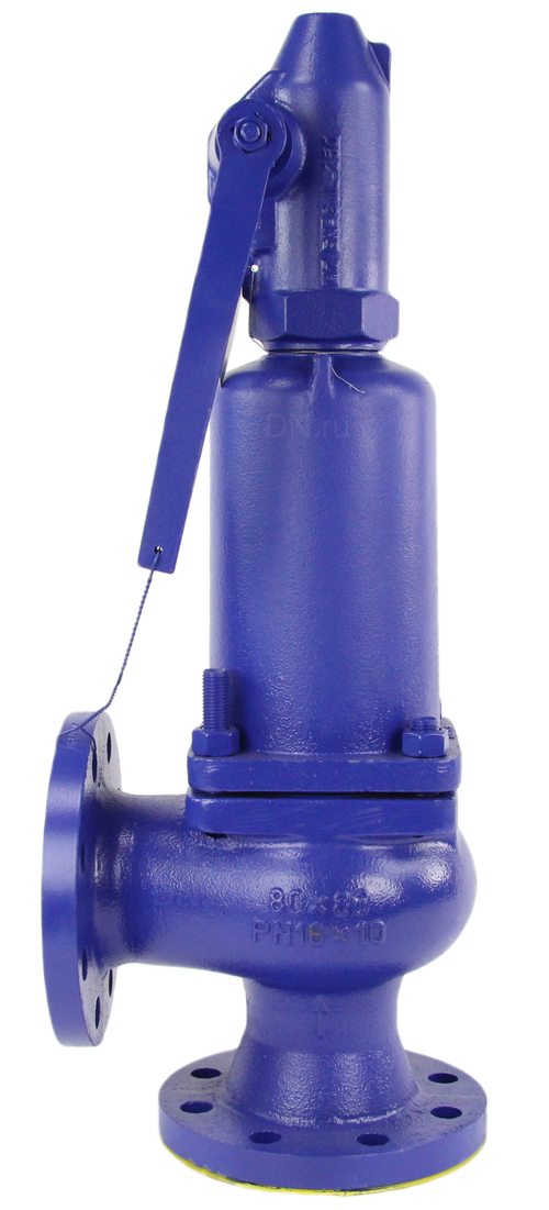 Клапан предохранительный ПРЕГРАН КПП 496-01 Ду 50 х 80 Ру16 чугунный пружинный фланцевый угловой