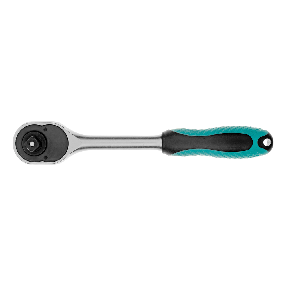 Ключ-трещотка 3/8", CrV, 72 зуба, с быстрым сбросом, матовый хром Stels