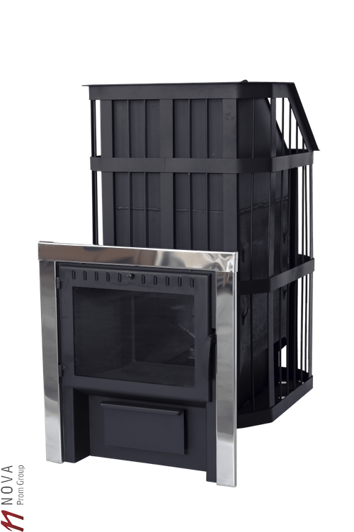 Печь для бани Сибирь закр. каменка (панорамная дверца)