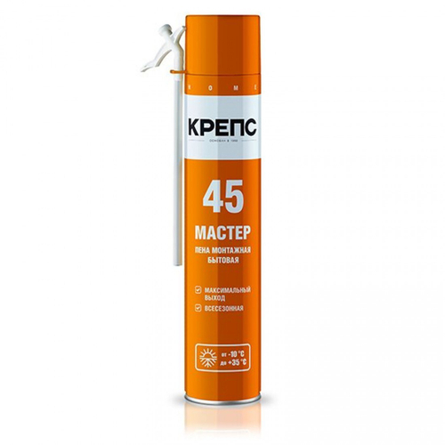 Пена монтажная бытовая КРЕПС Мастер 45 всесезонная 700 гр, шт