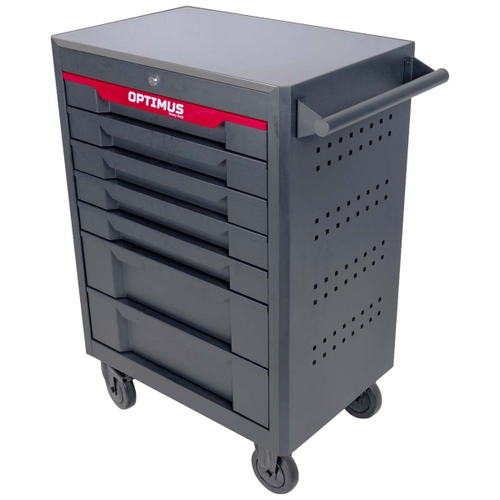 OPT-717M Тележка инструментальная 7 полок с набором инструментов, металлическая столешница