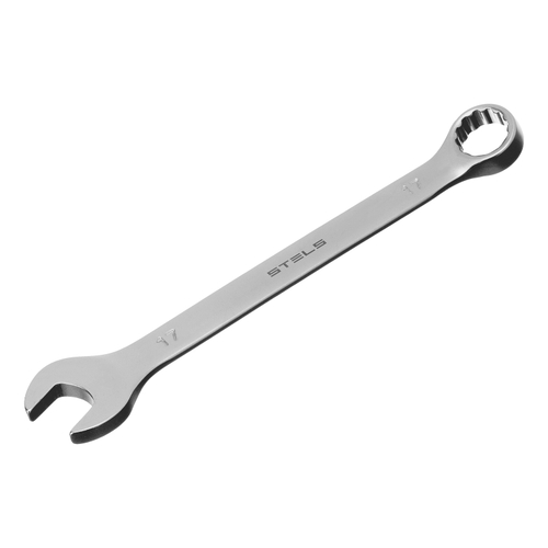 Ключ комбинированный, 17 мм, CrV, матовый хром Stels