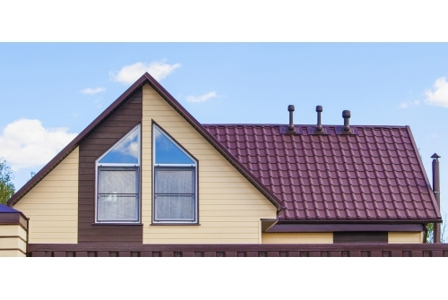 Металлочерепица камея 0,5 Satin Matt RAL 3005 красное вино