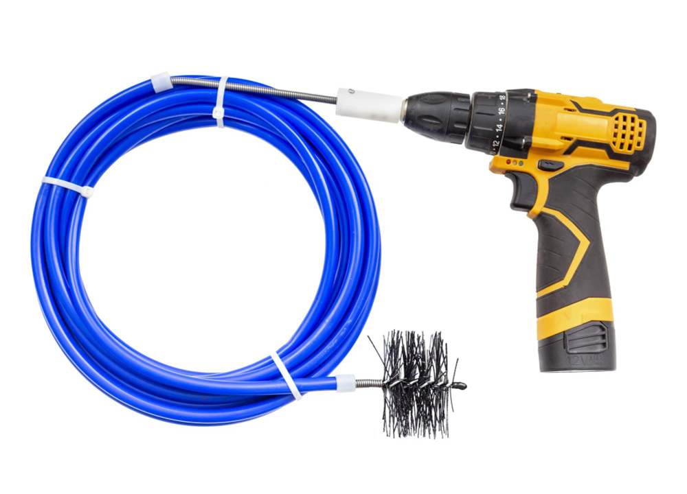 Устройство для удаления засоров в дымоходах спираль 3 в 1 в виниловой оплетке 7,6 метра