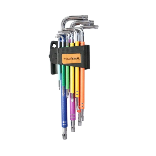 WDK-TL1050 набор ключей TORX экстра-длинные T10-T50, 9 шт, сталь S2