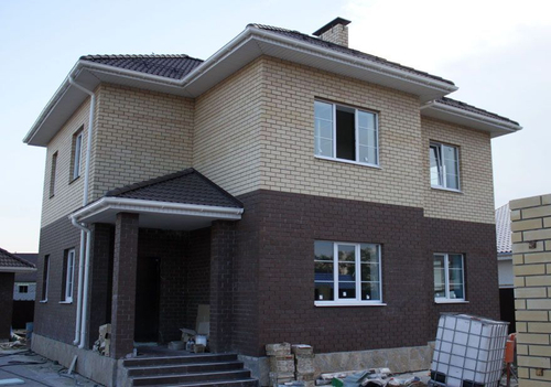 Кирпич силикатный Поревит одинарный лицевой пустотелый коричневый