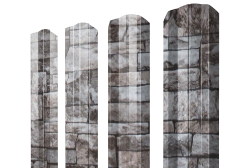 Штакетник М-образный А фигурный 0,45 Print Elite Fine Stone TwinColor
