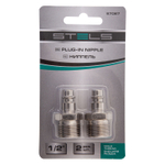 Ниппель универсальный быстросъемный ("папа") внешняя резьба 1/2, 2 шт, Stels