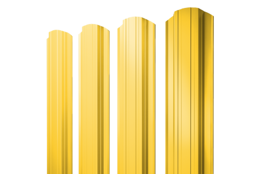 Штакетник Прямоугольный фигурный 0,45 PE RAL 1018 цинково-желтый