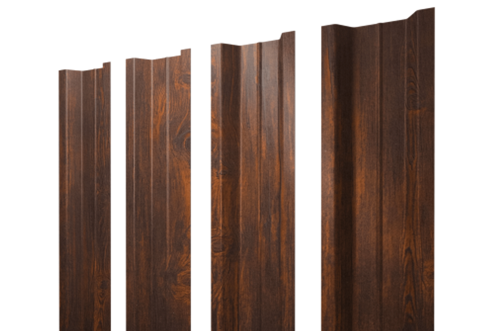 Штакетник П-образный В с прямым резом 0,45 Print Elite Chestnut Wood TwinColor